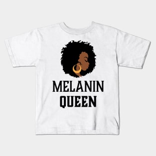 Melanin Queen, Black Woman, African American Kids T-Shirt